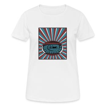 Vélo cargo dans les yeux avec poutres - T-shirt respirant Femme - blanc - Devant - AI Model Female 172 dark (172cm)