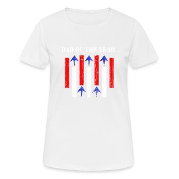 PAPA DE L’ANNÉE - Amerika Style - T-shirt respirant Femme - blanc - Devant - AI Model Female 172 dark (172cm)
