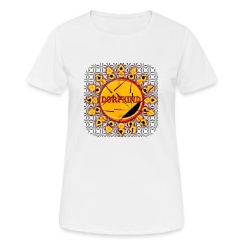 DORFKIND - Club WoW - Frauen T-Shirt atmungsaktiv - Weiß - Vorne - AI Model Female 172 dark (172cm)