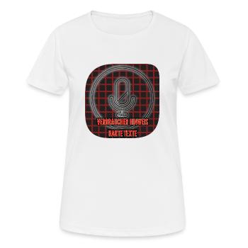 Verbraucher Hinweis | Harte Texte - Club WoW - Frauen T-Shirt atmungsaktiv - Weiß - Vorne - AI Model Female 172 dark (172cm)