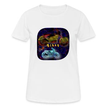 Bikey - Club WoW - Frauen T-Shirt atmungsaktiv - Weiß - Vorne - AI Model Female 172 dark (172cm)
