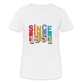 Since 1951 retro - T-shirt respirant Femme - blanc - Devant - AI Model Female 172 dark (172cm)
