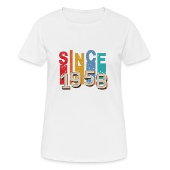 Since 1958 retro - T-shirt respirant Femme - blanc - Devant - AI Model Female 172 dark (172cm)