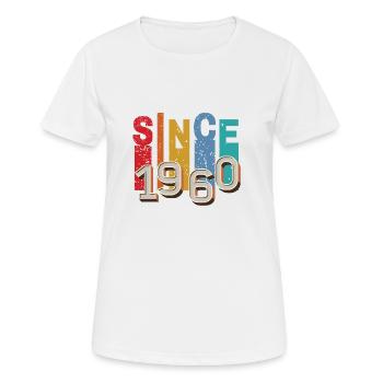 Since 1960 retro - T-shirt respirant Femme - blanc - Devant - AI Model Female 172 dark (172cm)