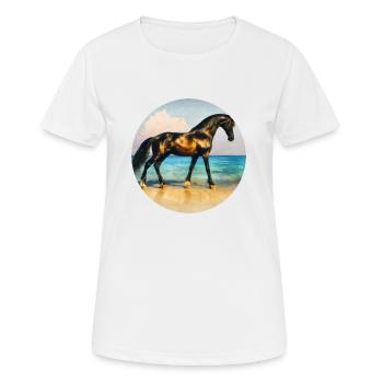 Etalon noir doré - T-shirt respirant Femme - blanc - Devant - AI Model Female 172 dark (172cm)