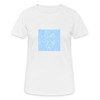 Face line blue - T-shirt respirant Femme - blanc - Devant - AI Model Female 172 dark (172cm)