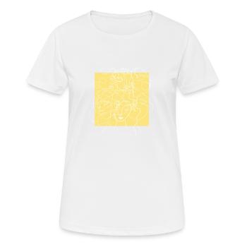Face line yellow - T-shirt respirant Femme - blanc - Devant - AI Model Female 172 dark (172cm)