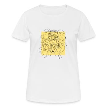 Face line yellow - T-shirt respirant Femme - blanc - Devant - AI Model Female 172 dark (172cm)