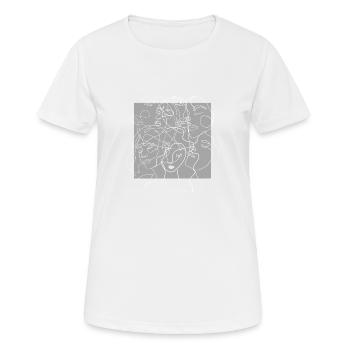 Gesichtslinie grau - Frauen T-Shirt atmungsaktiv - Weiß - Vorne - AI Model Female 172 dark (172cm)