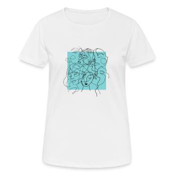 Face line blue - T-shirt respirant Femme - blanc - Devant - AI Model Female 172 dark (172cm)