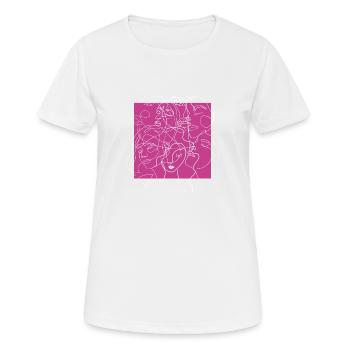 Face line pink - T-shirt respirant Femme - blanc - Devant - AI Model Female 172 dark (172cm)