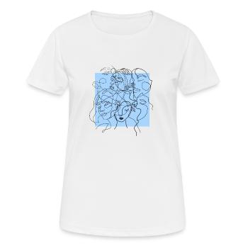 Face line blue - T-shirt respirant Femme - blanc - Devant - AI Model Female 172 dark (172cm)
