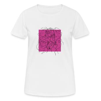 Face line pink - T-shirt respirant Femme - blanc - Devant - AI Model Female 172 dark (172cm)
