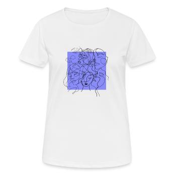 Face line purple - T-shirt respirant Femme - blanc - Devant - AI Model Female 172 dark (172cm)