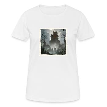 Chateau hanté ambiance sombre - T-shirt respirant Femme - blanc - Devant - AI Model Female 172 dark (172cm)