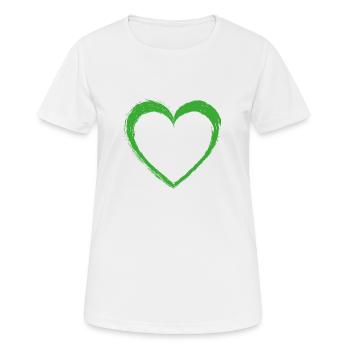 Grünes Herz - Frauen T-Shirt atmungsaktiv - Weiß - Vorne - AI Model Female 172 dark (172cm)