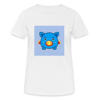 Petit cochon bleu mignon - T-shirt respirant Femme - blanc - Devant - AI Model Female 172 dark (172cm)