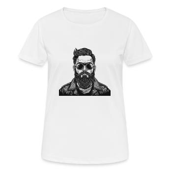 Motard vintage - T-shirt respirant Femme - blanc - Devant - AI Model Female 172 dark (172cm)