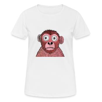 Hilarious Red Monkey Stare-Off - Women's Breathable T-Shirt - white - Front - AI Model Female 172 dark (172cm)