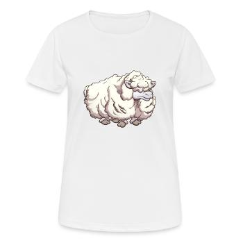 Haariges Cartoon-Schaf - Frauen T-Shirt atmungsaktiv - Weiß - Vorne - AI Model Female 172 dark (172cm)