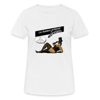 Les Hommes préfèrent les rondes11 - T-shirt respirant Femme - blanc - Devant - AI Model Female 172 dark (172cm)