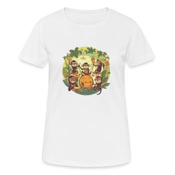 Monkey Party - Frauen T-Shirt atmungsaktiv - Weiß - Vorne - AI Model Female 172 dark (172cm)