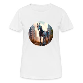 Roboter-Pferd - Frauen T-Shirt atmungsaktiv - Weiß - Vorne - AI Model Female 172 dark (172cm)