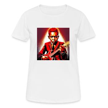 Robert Johnson guitarist - Women's Breathable T-Shirt - white - Front - AI Model Female 172 dark (172cm)