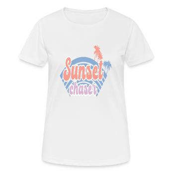Sunset Chaser - Frauen T-Shirt atmungsaktiv - Weiß - Vorne - AI Model Female 172 dark (172cm)