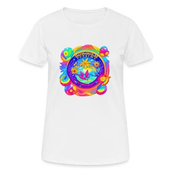 Plaisirs d’été - T-shirt respirant Femme - blanc - Devant - AI Model Female 172 dark (172cm)
