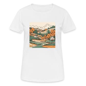Paysage - T-shirt respirant Femme - blanc - Devant - AI Model Female 172 dark (172cm)