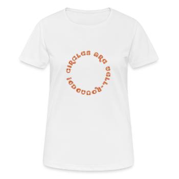 Les cercles sont bien arrondis - T-shirt respirant Femme - blanc - Devant - AI Model Female 172 dark (172cm)