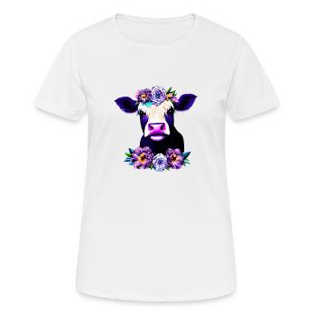 Fleurs de vache couronne de saule - T-shirt respirant Femme - blanc - Devant - AI Model Female 172 dark (172cm)
