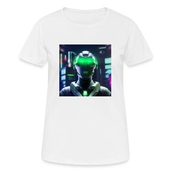 Cyberpunk Space Soldier - T-shirt respirant Femme - blanc - Devant - AI Model Female 172 dark (172cm)