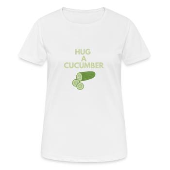 HUG A CUCUMBER - Women's Breathable T-Shirt - white - Front - AI Model Female 172 dark (172cm)