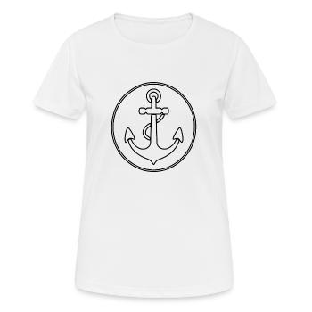 Anker Boot Schiff Nautik - Frauen T-Shirt atmungsaktiv - Weiß - Vorne - AI Model Female 172 dark (172cm)