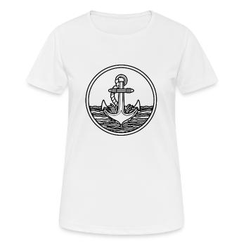 Anker Boot Schiff Nautik - Frauen T-Shirt atmungsaktiv - Weiß - Vorne - AI Model Female 172 dark (172cm)