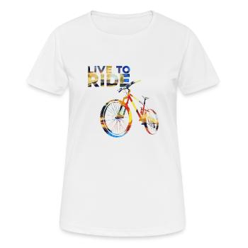 Vivre pour rouler - T-shirt respirant Femme - blanc - Devant - AI Model Female 172 dark (172cm)