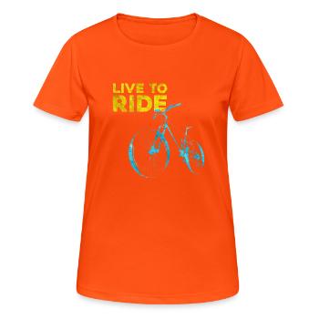 Vivre pour rouler - T-shirt respirant Femme - orange néon - Devant - AI Model Female 172 dark (172cm)