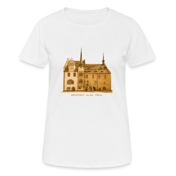 Neustadt an der Orla Rathaus Thüringen - Frauen T-Shirt atmungsaktiv - Weiß - Vorne - AI Model Female 172 dark (172cm)