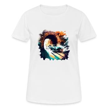 60er Classic Car Geschenk - Frauen T-Shirt atmungsaktiv - Weiß - Vorne - AI Model Female 172 dark (172cm)