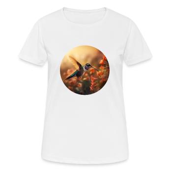 Kolibris leben in Regionen Amerikas - Frauen T-Shirt atmungsaktiv - Weiß - Vorne - AI Model Female 172 dark (172cm)