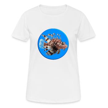 Le poisson-lion se nourrit de petits poissons - T-shirt respirant Femme - blanc - Devant - AI Model Female 172 dark (172cm)
