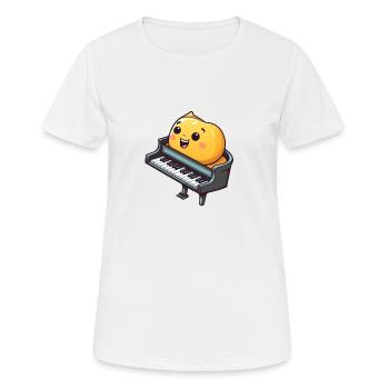 Piano in comic style - Women's Breathable T-Shirt - white - Front - AI Model Female 172 dark (172cm)