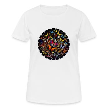 Les essaims de papillons sont un phénomène naturel - T-shirt respirant Femme - blanc - Devant - AI Model Female 172 dark (172cm)