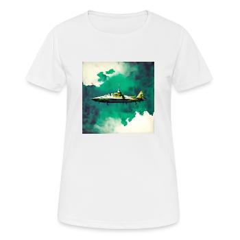 Weltraum-U-Boot-Kampfjet - Frauen T-Shirt atmungsaktiv - Weiß - Vorne - AI Model Female 172 dark (172cm)