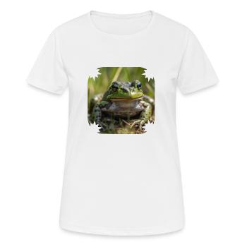 Sei kein Frosch heißt es in einer Redewendung - Frauen T-Shirt atmungsaktiv - Weiß - Vorne - AI Model Female 172 dark (172cm)