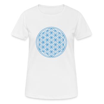 Fleur de Vie Fleur de Vie Yoga Bleu - T-shirt respirant Femme - blanc - Devant - AI Model Female 172 dark (172cm)