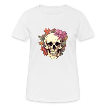 Crâne botanique - T-shirt respirant Femme - blanc - Devant - AI Model Female 172 dark (172cm)