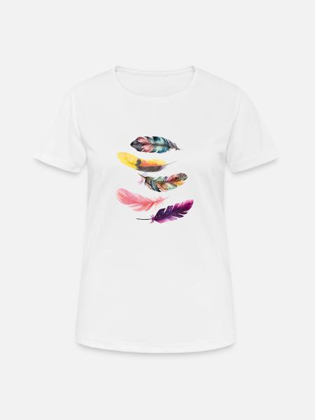 Feder - Frauen T-Shirt atmungsaktiv - Weiß
